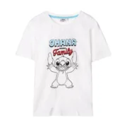 Camisola de Manga Curta Stitch Branco Moda | Acessórios - nacloset
