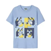Camisola de Manga Curta Infantil Bluey Azul Claro Moda | Acessórios - nacloset