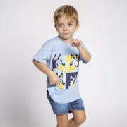 Camisola de Manga Curta Infantil Bluey Azul Claro Moda | Acessórios - nacloset 2
