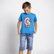 Camisola de Manga Curta Infantil The Avengers Azul Moda | Acessórios - nacloset 2