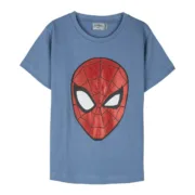 Camisola de Manga Curta Infantil Spider-Man Azul Moda | Acessórios - nacloset