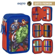 Estojo Triplo The Avengers Azul 12,5 x 6,5 x 19,5 cm Estojo 3 Compartimentos - nacloset 2