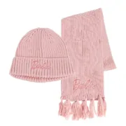 Gorro e Cachecol Barbie Cor de Rosa Acessórios de Moda - nacloset