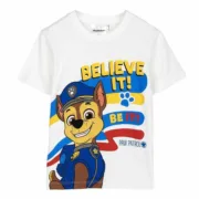 Camisola de Manga Curta Criança The Paw Patrol Branco Moda | Acessórios - nacloset