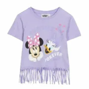 Camisola de Manga Curta Infantil Minnie Mouse Roxo Bebés e Crianças - nacloset