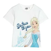 Camisola de Manga Curta Infantil Frozen Branco Bebés e Crianças - nacloset