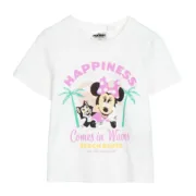 Camisola de Manga Curta Infantil Minnie Mouse Branco Bebés e Crianças - nacloset