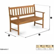 Banco Fieldmann FDZN 4013-T Castanho Acácia 122 x 57 x 85 cm Casa | Jardim - nacloset 2