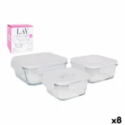 Conjunto de 3 Lancheiras LAV Cristal (8 Unidades) (3 pcs) A Preço de Revenda - nacloset