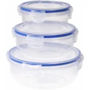 Conjunto de Lancheiras Excellent Houseware 024000670 Plástico Redonda 400 ml 800 ml 1,4 L 3 Unidades Cozinha | Gourmet - nacloset