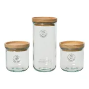 Conjunto de 3 Potes EDM 869702 Transparente Cozinha | Gourmet - nacloset