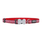 Coleira para Cães Red Dingo Union Jack 20-32 cm Vermelho Animais de Estimação - nacloset