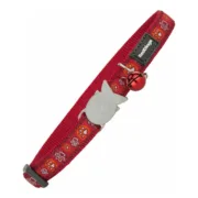 Coleira para Gato Red Dingo Style Vermelho 20-32 cm Pegada de animal Animais de Estimação - nacloset