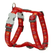 Arnês para Cães Red Dingo Style Vermelho Pegada animal 46-76 cm Animais de Estimação - nacloset