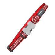 Coleira para Cães Red Dingo Refletor Ossos Vermelho (1,5 x 24-36 cm) Animais de Estimação - nacloset