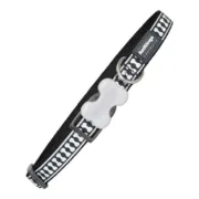 Coleira para Cães Red Dingo Refletor Ossos Preto (1,5 x 24-36 cm) Animais de Estimação - nacloset