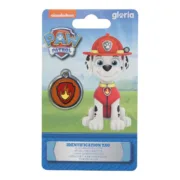 Placa identificativa para colar The Paw Patrol Marshall Tamanho M Animais de Estimação - nacloset