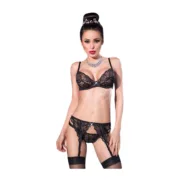 Conjunto de Lingerie Chilirose Preto L Cuequinhas e tangas - nacloset