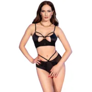 Conjunto de Lingerie Chilirose Preto XL 2 Peças Cuequinhas e tangas - nacloset