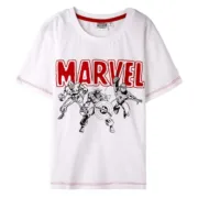 Camisola de Manga Curta Infantil Marvel Branco Moda | Acessórios - nacloset