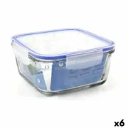 Lancheira Hermética Borgonovo Superblock Quadrado 18 x 18 x 8,5 cm (6 Unidades) A Preço de Revenda - nacloset