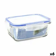 Lancheira Hermética Borgonovo Superblock Retangular 17,5 x 13 x 7,5 cm (6 Unidades) A Preço de Revenda - nacloset