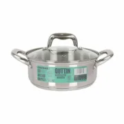 Caçarola com Tampa de Vidro Quttin Caesar Aço ø 20 x 8 cm (6 Unidades) A Preço de Revenda - nacloset 2