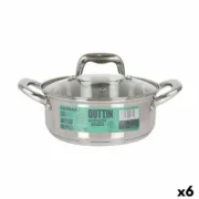 Caçarola com Tampa de Vidro Quttin Caesar Aço ø 20 x 8 cm (6 Unidades) A Preço de Revenda - nacloset