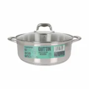 Caçarola com Tampa de Vidro Quttin Caesar Aço ø 30 x 11,5 cm (2 Unidades) A Preço de Revenda - nacloset 2