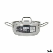 Caçarola com Tampa Quttin Hotel Aço ø 20 x 8 cm (4 Unidades) A Preço de Revenda - nacloset