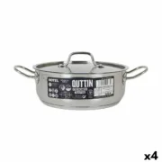 Caçarola com Tampa Quttin Hotel Aço ø 24 x 9 cm (4 Unidades) A Preço de Revenda - nacloset