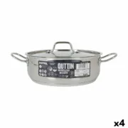 Caçarola com Tampa Quttin Hotel Aço Ø 26 x 9 cm (4 Unidades) A Preço de Revenda - nacloset