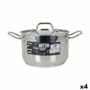 Caçarola com Tampa Quttin Hotel Aço ø 20 x 13 cm (4 Unidades) A Preço de Revenda - nacloset