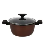 Caçarola com Tampa de Vidro Quttin Sahara Alumínio Forjado Castanho 34 x 21 x 11 cm (4 Unidades) A Preço de Revenda - nacloset 2
