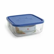 Lancheira Borgonovo Quadrado Azul 1,8 L 18,5 x 18,5 x 7,4 cm (12 Unidades) A Preço de Revenda - nacloset 2