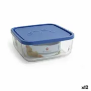 Lancheira Borgonovo Quadrado Azul 1,8 L 18,5 x 18,5 x 7,4 cm (12 Unidades) A Preço de Revenda - nacloset