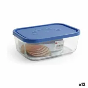 Lancheira Borgonovo Azul Retangular 1,3 L 19 x 13,5 x 7,2 cm (12 Unidades) A Preço de Revenda - nacloset