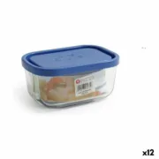 Lancheira Borgonovo Azul Retangular 400 ml 13,5 x 9,5 x 6,5 cm (12 Unidades) A Preço de Revenda - nacloset