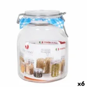 Frasco Borgonovo Hermético Transparente Cristal 2L 13 x 13 x 17,5 cm (6 Unidades) A Preço de Revenda - nacloset