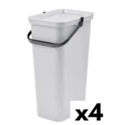 Caixote de Lixo para Reciclagem Tontarelli Moda 38 L Branco (4 Unidades) A Preço de Revenda - nacloset