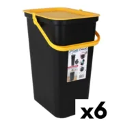 Caixote de Lixo para Reciclagem Tontarelli Moda Amarelo Preto 24 L (6 Unidades) A Preço de Revenda - nacloset