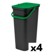 Caixote de Lixo para Reciclagem Tontarelli Moda 38 L Verde (4 Unidades) A Preço de Revenda - nacloset