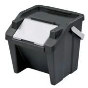 Caixote de Lixo para Reciclagem Tontarelli Moda Branco Preto Empilhável 28 L (6 Unidades) A Preço de Revenda - nacloset 2