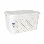 Cesto da Roupa Tontarelli Arianna Com tampa Branco 58 x 39 x 32 cm (6 Unidades) A Preço de Revenda - nacloset 2