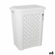 Cesto da Roupa Tontarelli Arianna Com tampa Branco 37,5 x 27,5 x 47 cm (6 Unidades) A Preço de Revenda - nacloset