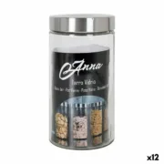 Frasco Anna 1,7 L Vidro Aço 11 x 11 x 22 cm (12 Unidades) A Preço de Revenda - nacloset