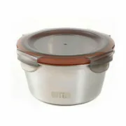 Lancheira Hermética Quttin Redonda Aço inoxidável Prateado 300 ml Aço (12 Unidades) A Preço de Revenda - nacloset 2