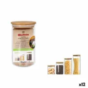 Bote Quttin Vidro de Borosilicato Bambu Silicone 850 ml 10,2 x 16,8 cm (12 Unidades) (9,5 x 16 cm) A Preço de Revenda - nacloset