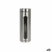 Frasco Quttin Transparente Prateado Vidro Aço 2,2 L 10 x 10 x 30,5 cm (12 Unidades) A Preço de Revenda - nacloset