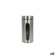 Frasco Quttin Transparente Prateado Vidro Aço 1,5 L 10 x 10 x 22,8 cm (12 Unidades) A Preço de Revenda - nacloset
